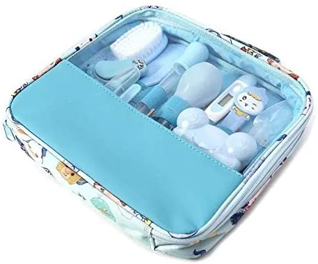 Kit Higiene Cuidados Saúde Bebê Recém Nascido 13 peças - Azul