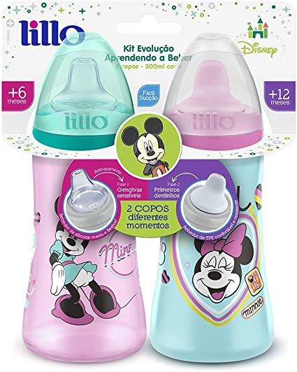 Pack 2 Copos Colors Disney - Lillo, Verde/Rosa