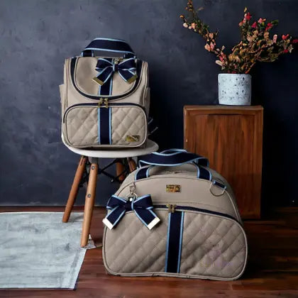 Kit Bolsa Saída Maternidade de Luxo Menino/Menina 2 peças e laços - BabyLiffe