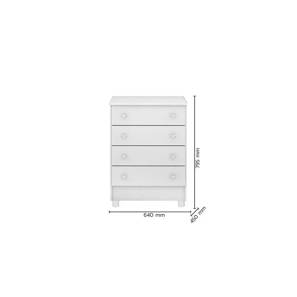 Quarto Para Bebê com Guarda Roupa e Cômoda Doce Sonho Branco - Qmovi