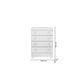 Quarto Para Bebê com Guarda Roupa e Cômoda Doce Sonho Branco - Qmovi