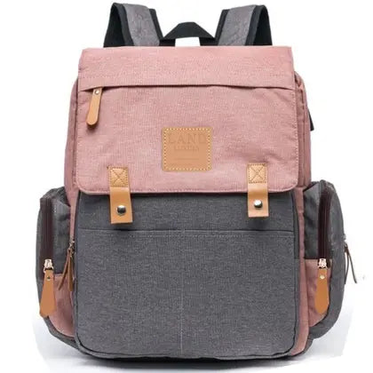 Bolsa maternidade land luxury cor coral e cinza com trocador