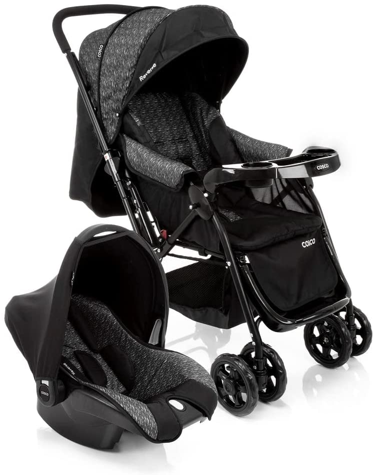 Travel System Reverse, Cosco, Preto Rajado