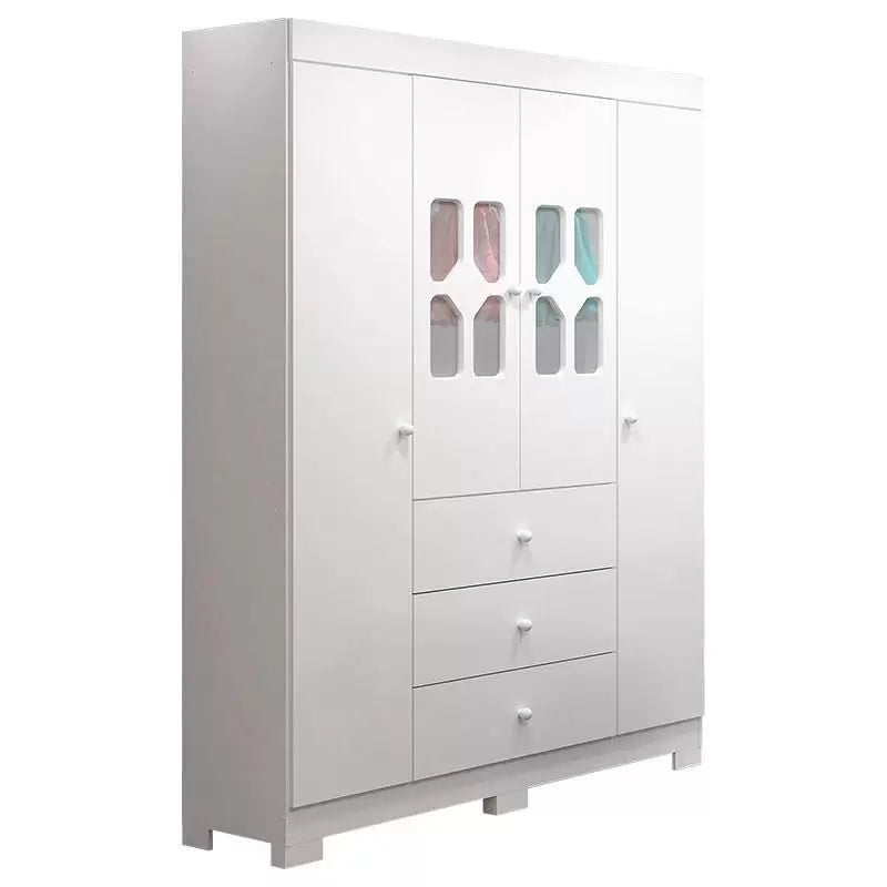 Quarto de Bebê New Cristal 4 Portas Berço Alegria Branco Brilho com Colchão Ortobom 130x70 cm Canaã - Canaa Baby