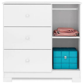 Quarto de Bebê New Cristal 4 Portas Berço Alegria Branco Brilho com Colchão Ortobom 130x70 cm Canaã - Canaa Baby