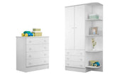 Quarto Para Bebê com Guarda Roupa e Cômoda Doce Sonho Branco - Qmovi